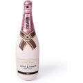 Chewffon Pink Champagne Bottle Plush Squeaky Dog Toy For Interactive Play And Boredom Relief 12 Inch