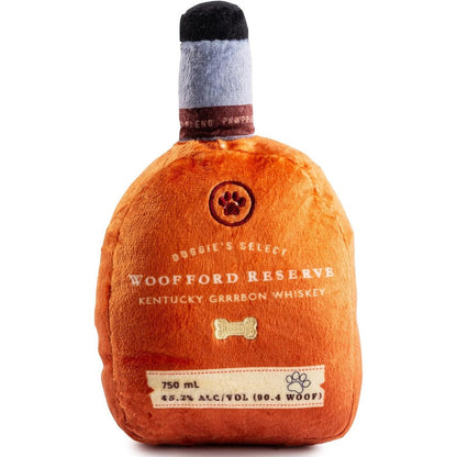 Haute Diggity Dog Woofford Reserve Bourbon Bottle Parody Plush Dog Toy For Medium And Large Dogs With Interactive Squeaker And Crinkle Texture