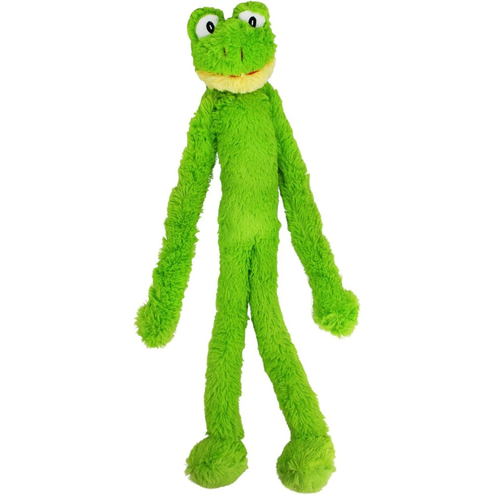 Multipet Swingin' Slevin Frog Dog Plush Toy - Extra Long Stuffed Animal For Dogs - 27 Inch Green Interactive Squeaky Toy