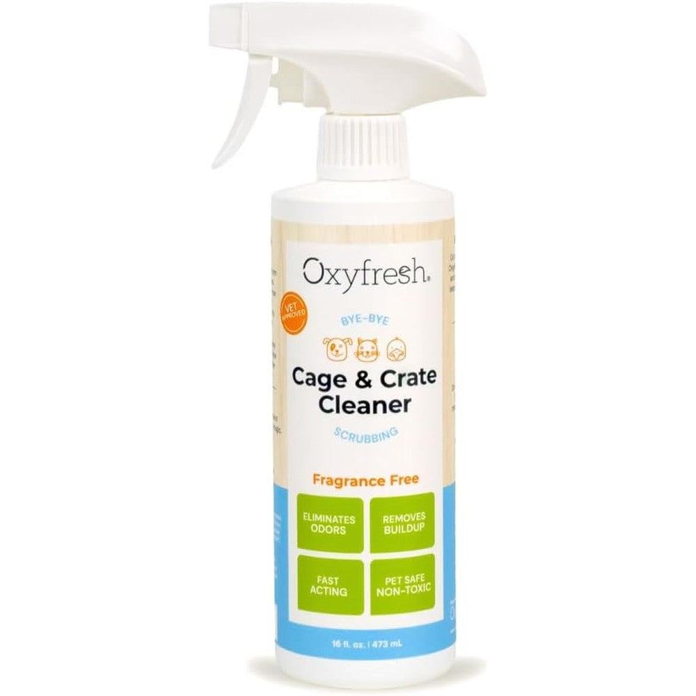 Oxyfresh Premium Crate And Cage Cleaner Fragrance Free Professional Dog Crate Small Animal And Bird Cage Odor Eliminator 16 Fluid Ounce