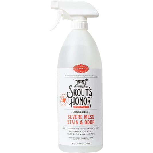 Skout's Honor Severe Mess Stain And Odor Eliminator Advanced Formula Plant Based Carpet Cleaner And Deodorizer For Dogs 35 Ounce