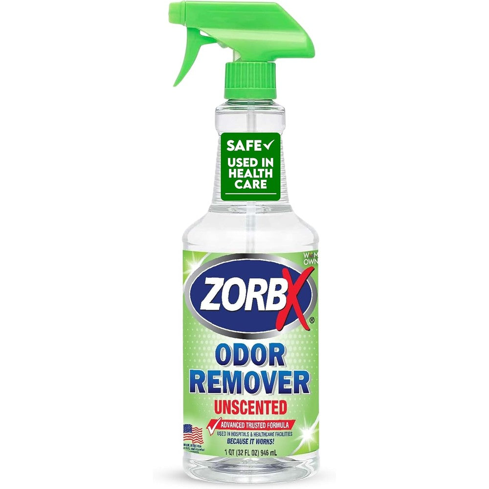 ZORBX Unscented Odor Remover Spray Advanced Fragrance Free Fast Acting Multi Purpose Odor Eliminator For Pets And Home 32 Ounce