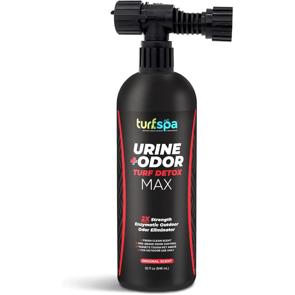 TurfSpa MAX Urine And Odor Turf Detox Double Strength Enzyme Cleaner For Artificial Grass Patios And Concrete Original Scent Thirty Two Ounce