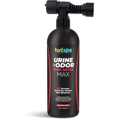 TurfSpa MAX Urine And Odor Turf Detox Double Strength Enzyme Cleaner For Artificial Grass Patios And Concrete Original Scent Thirty Two Ounce