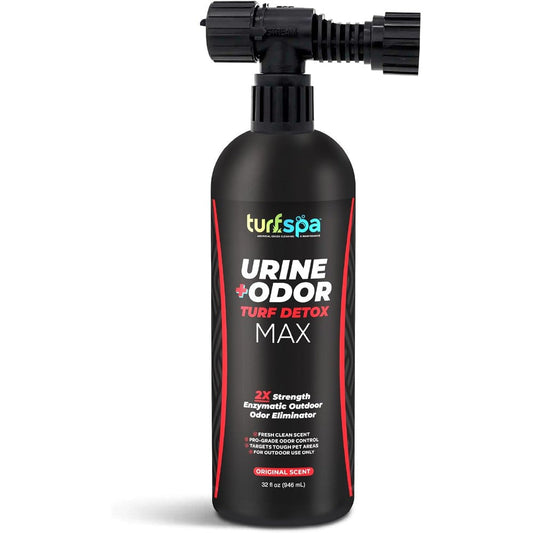 TurfSpa MAX Urine And Odor Turf Detox Double Strength Enzyme Cleaner For Artificial Grass Patios And Concrete Original Scent Thirty Two Ounce