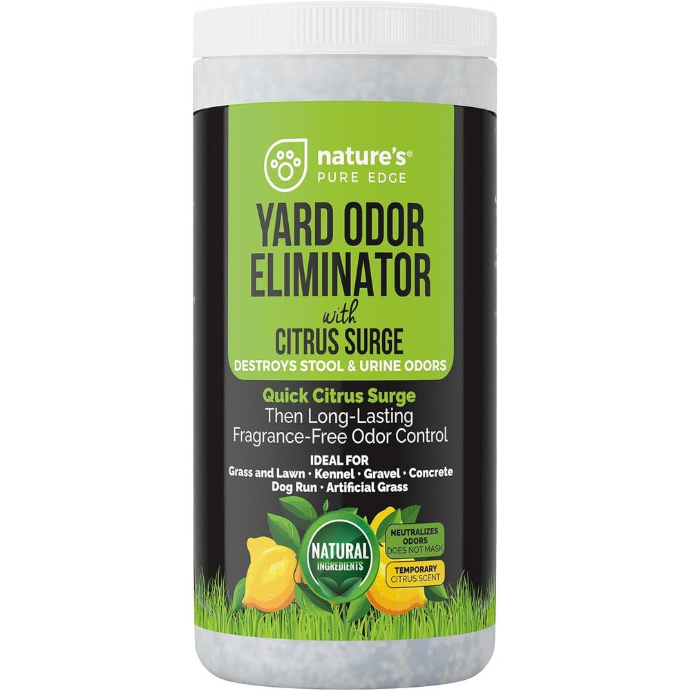 Nature's Pure Edge Yard Odor Eliminator With Citrus Surge Outdoor Pet Deodorizer For Dog Urine Smell On Artificial Grass Lawn Kennel Patio 2 Pounds