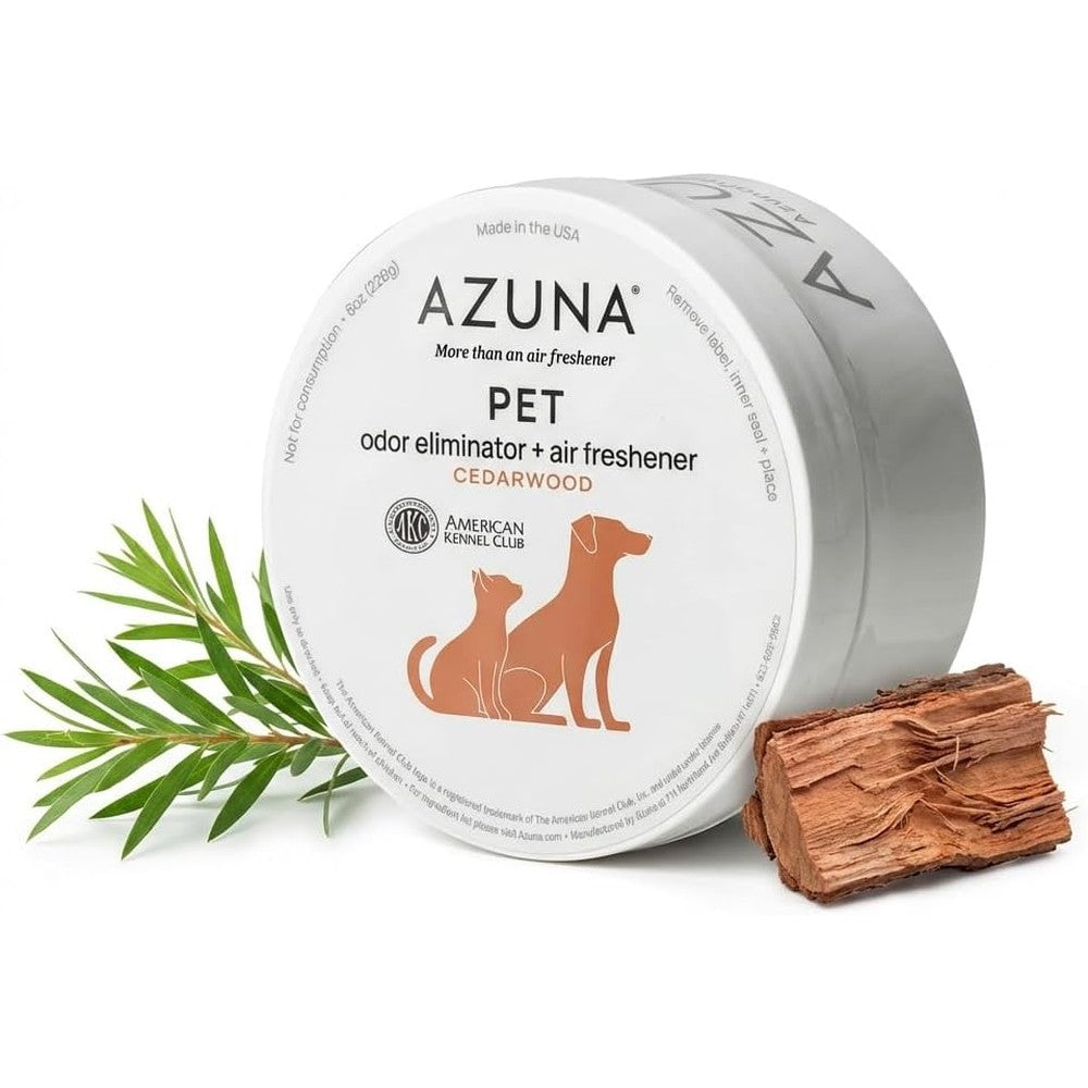 Azuna Pet Odor Eliminator For Strong Odor Gel Plant Powered Australian Tea Tree Oil Dog And Cat Room Deodorizer Cedarwood Scent 8 Ounce Pod