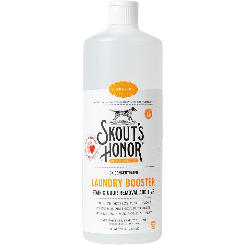 Skout's Honor Three Times Concentrated Laundry Booster Stain And Odor Removal Additive Plant Powered Eco Friendly Pet Detergent Booster 32 Ounce