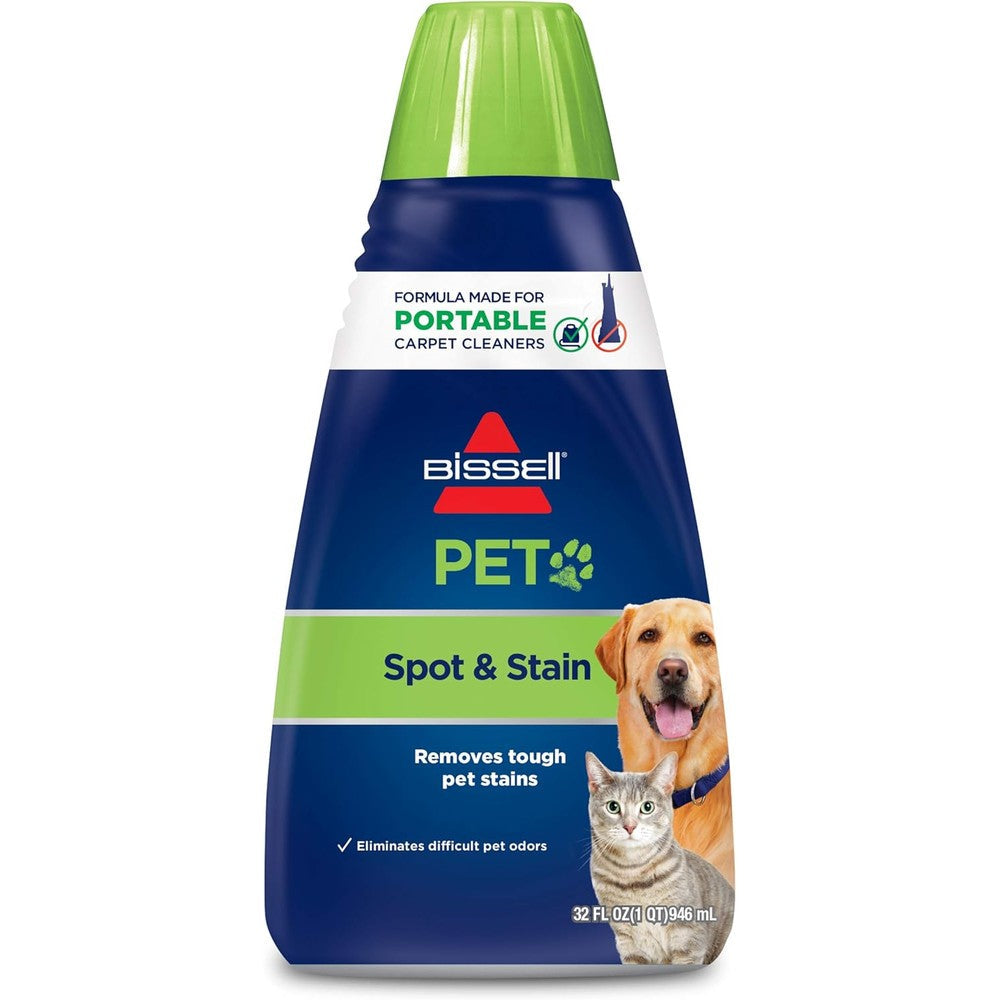 Bissell 74R7 Pet Stain And Odor Portable Machine Formula Two Times Concentrated Deep Cleaning Liquid Solution For Upholstery And Carpets 32 Ounce