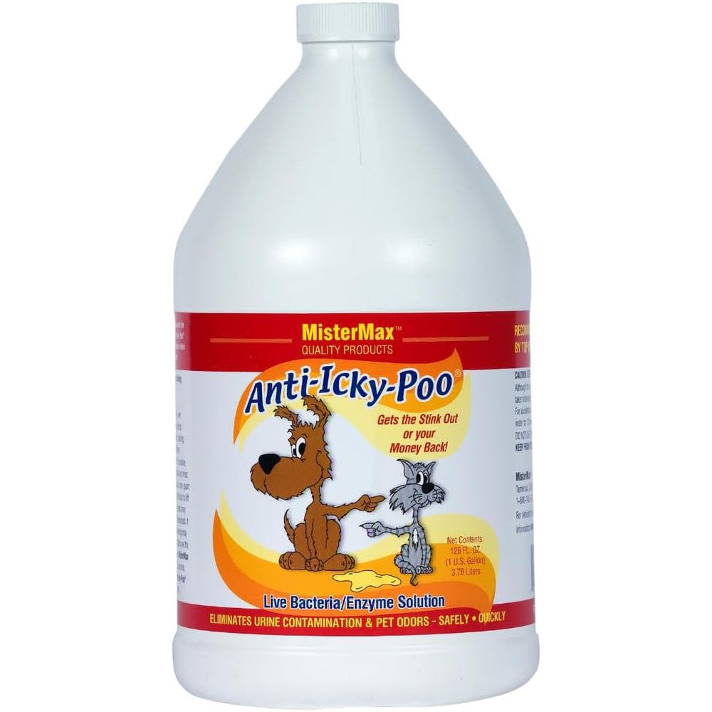 Mister Max Anti Icky Poo Pet Urine Enzyme Cleaner And Feces Odor Remover Original Scent Enzymatic Stain Deodorizer Liquid For Dogs And Cats 1 Gallon