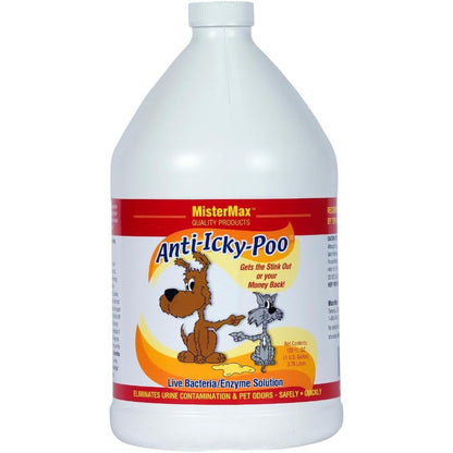 Mister Max Anti Icky Poo Pet Urine Enzyme Cleaner And Feces Odor Remover Original Scent Enzymatic Stain Deodorizer Liquid For Dogs And Cats 1 Gallon