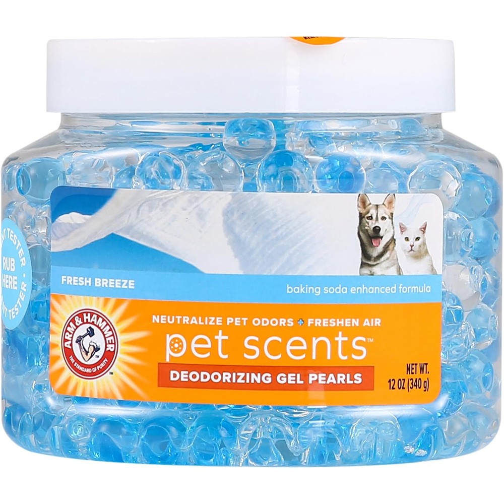 Arm & Hammer For Pets Air Care Pet Scents Deodorizing Gel Beads Pet Odor Eliminator In Fresh Breeze Scent Natural Baking Soda Freshness 12 Ounce