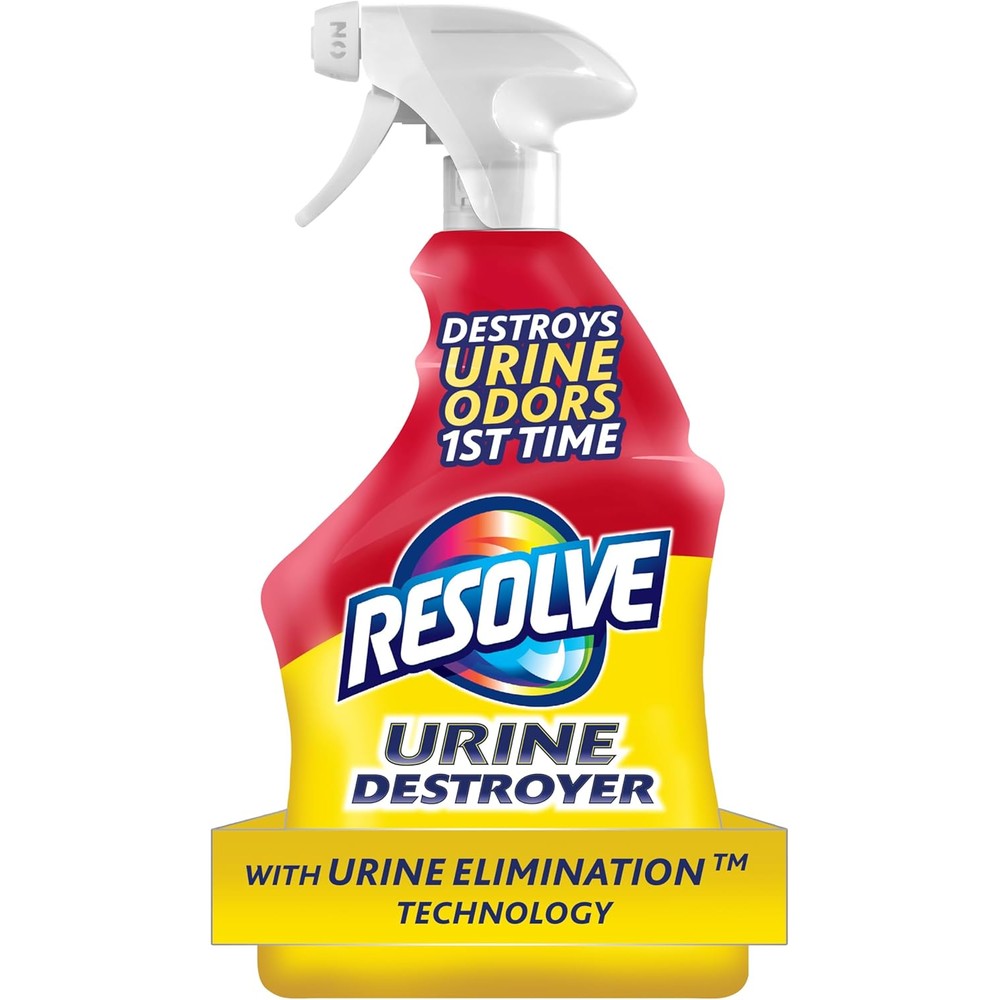 Resolve Urine Destroyer Spray Pet Stain And Odor Remover Carpet Cleaner Solution For Cat And Dog Urine 32 Fluid Ounce
