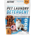 ACTIVE Pet Laundry Detergent Odor Remover Enzyme Based Powder Deodorizer For Dog Beds And Cat Pee Sixty Four Loads Two Pounds