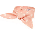Lil' Archie's Pretty Pink Dot Frenchie Twist Dog Necktie 100% Cotton Pre-Tied Adjustable Bow Tie For Dogs Medium