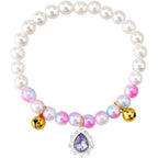 Ancnoz Pearl Cat Collar With Bell And Rhinestones Teardrop Pet Necklace For Small Dogs And Cats Colorful Pearls Elastic Charm Dress Accessories