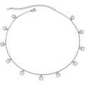 Ladytree S925 Sterling Silver Puppy Dog Cat Pet Paw Print Choker Disc Chain Statement Pendant Necklace For Women 13+3 Inches