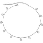 Ladytree S925 Sterling Silver Puppy Dog Cat Pet Paw Print Choker Disc Chain Statement Pendant Necklace For Women 13+3 Inches