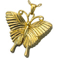 Memorial Gallery Antique Butterfly 14K Gold Plating Over 925 Sterling Silver Cremation Pet Jewelry Pendant Keepsake With 18 Inch Chain