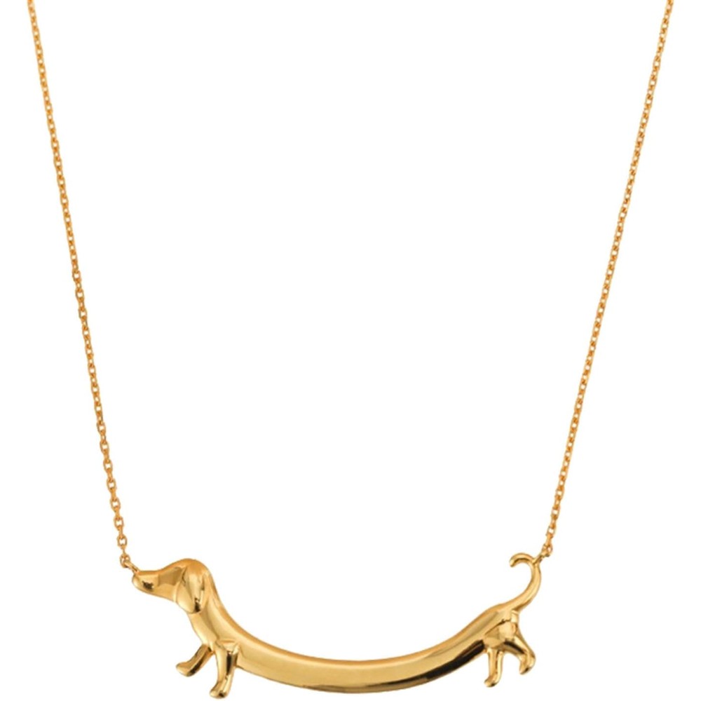 XROLAND Dog Pendant Necklace Cute Dachshund Pendant Clavicular Chain Fashionable And Unique Neckchains Ornament For Dog Lovers Gold Variant 1 Count