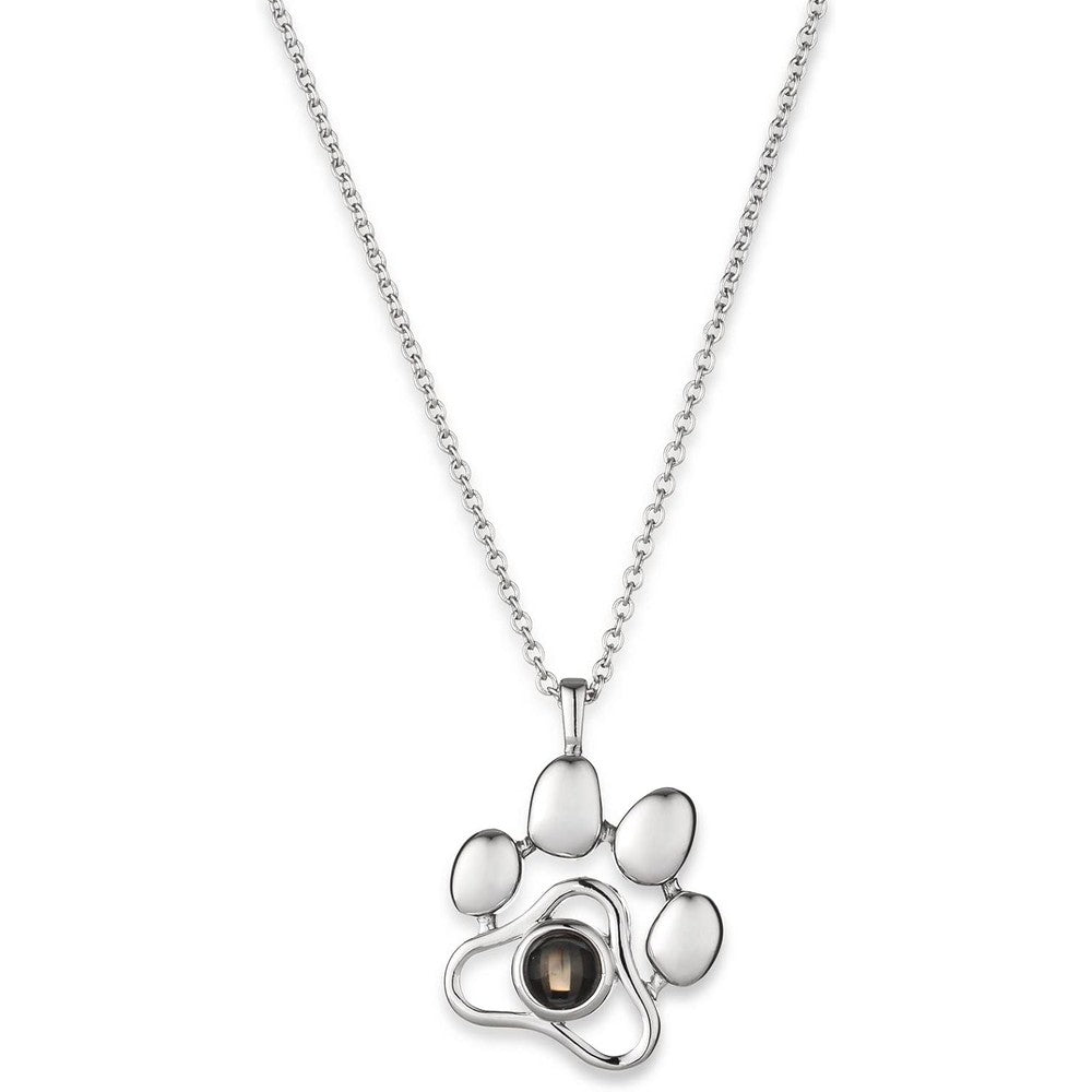 OPALSTOCK Personalized Pet Photo Necklace Custom Photo Charm Projection Necklace Dog Cat Paw Pendant Pet Memorial Jewelry