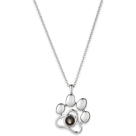 OPALSTOCK Personalized Pet Photo Necklace Custom Photo Charm Projection Necklace Dog Cat Paw Pendant Pet Memorial Jewelry