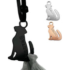 Swaggly Cute Dog Poop Bag Holder For Leash Funny Labrador Shaped Pet Waste Bag Dispenser With Secure Velcro Strap Black