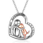 YFN Sterling Silver Keepsake Dog Pendant Necklace S925 Heart Shaped I Love You Forever Memorial Jewelry Gift For Women Pet Lovers