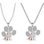 Blingbling Warmth Two Necklace Set Creative Pet And Human Wearable Interlocking Pendant Jewelry Crafted From Durable Zinc Alloy