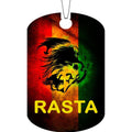 Fast Service Designs Rasta Flag Adult Dog Tag Chain Necklace Lion Version Oversized Aluminum Metal Pendant With Thirty Inch Ball Chain