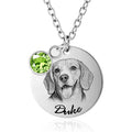 CDBUY Custom Dog Necklace For Women Personalized Pet Portrait Pendant Stainless Steel Engraved Memorial Jewelry Gift For Dog Mom Silver And Gold