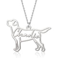 DemiJewelry Personalized Dog Memorial Necklace Custom Breed Silhouette And Name Pendant Jewelry Gift For Her