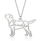 DemiJewelry Personalized Dog Memorial Necklace Custom Breed Silhouette And Name Pendant Jewelry Gift For Her