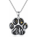 KZX 925 Sterling Silver Animal Pendant Paw Print Mountain Range Necklace Adjustable Chain For Women