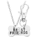 Guqqeuc Best Friend Dog Bone Necklace And Keychain Set Matching Human And Pet Jewelry For Dog Owners Silver Finish One Size