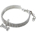 SUPVOX Pet Necklace Shiny Adjustable Dog Chain Jewelry Rhinestone Diamond Collar For Cat And Dog Puppy Kitten Bling White Medium Size