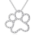 ONEFINITY Paw Print Necklace 925 Sterling Silver Cat Dog Paw Pendant Jewelry For Women Pet Lover Gifts With Cubic Zirconia 18 Inch Chain