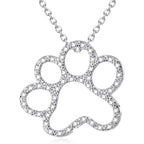 ONEFINITY Paw Print Necklace 925 Sterling Silver Cat Dog Paw Pendant Jewelry For Women Pet Lover Gifts With Cubic Zirconia 18 Inch Chain