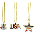Blingbling Warmth American Independence Day Pet Necklace Three Piece Set Sparkling Patriotic Crystal Jewelry Collar For Dogs And Cats