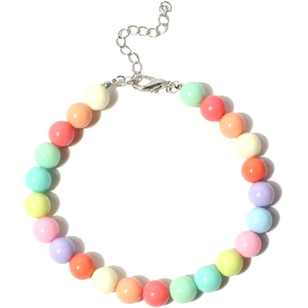 RayMinsino Pet Jewelry Candy Color Dog Pearl Collar Cute Teddy Necklace For Chihuahua Yorkie Girl Clothing Dress Accessories 10 Plus 2.5 Inches