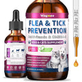 Wagmee Flea And Tick Prevention For Dogs And Cats Natural Oral Support Drops With Multivitamin Omega Three And Biotin Bacon Flavor All Breeds
