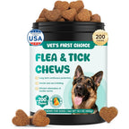 LHQR Flea And Tick Prevention For Dogs Chewable Natural Oral Pest Treatment Chicken Flavor Dog Soft Chews Skin And Digestive Supplement 200 Count