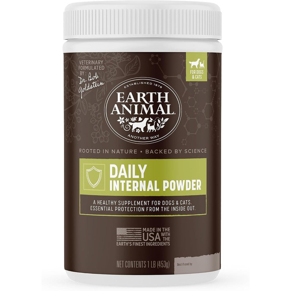 Earth Animal Apothecary Natural Flea And Tick Daily Internal Powder Supplement For Dogs And Cats Chemical Free Pest Repellent One Pound