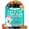 Woyamay Dog Flea And Tick Prevention Soft Chews For Skin Wellness And Coat Glow Daily Supplement Reduces Itch Chicken Flavor Two Hundred Count