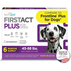 TevraPet FirstAct Plus Flea And Tick Topical Prevention Treatment For Large Dogs Weighing Forty Five To Eighty Eight Pounds Six Month Supply