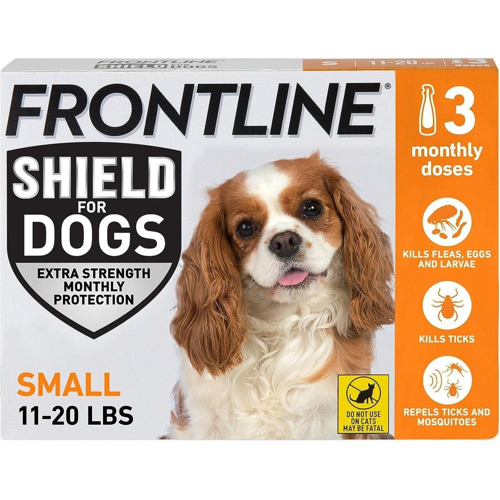Frontline Shield Flea And Tick Treatment For Small Dogs Weighing 11 To 20 Pounds Topical Prevention Fast Acting Formula 3 Count Pack