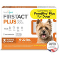 TevraPet FirstAct Plus Flea And Tick Topical Treatment For Small Dogs Weighing Six To Twenty Two Pounds Three Monthly Doses Pack