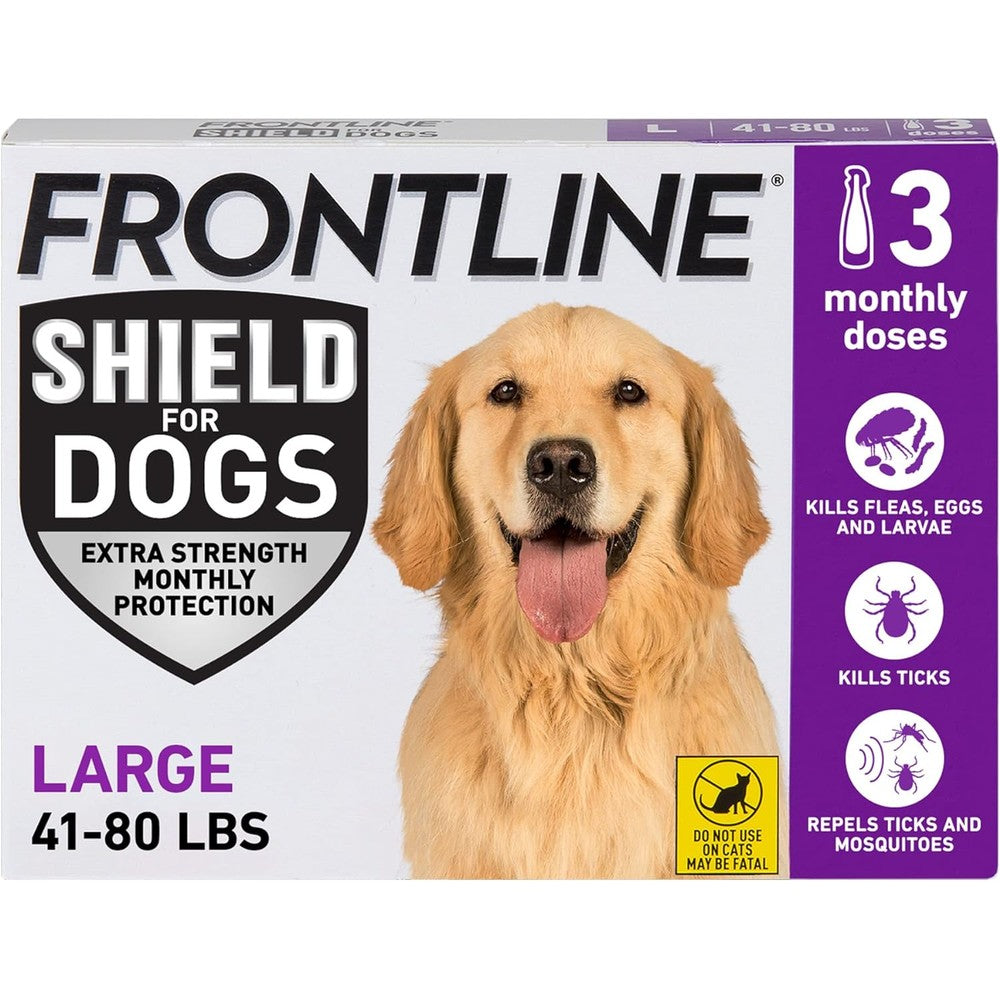 Frontline Shield Flea And Tick Topical Treatment For Large Dogs Forty One To Eighty Pounds Three Month Supply Premium Pest Prevention