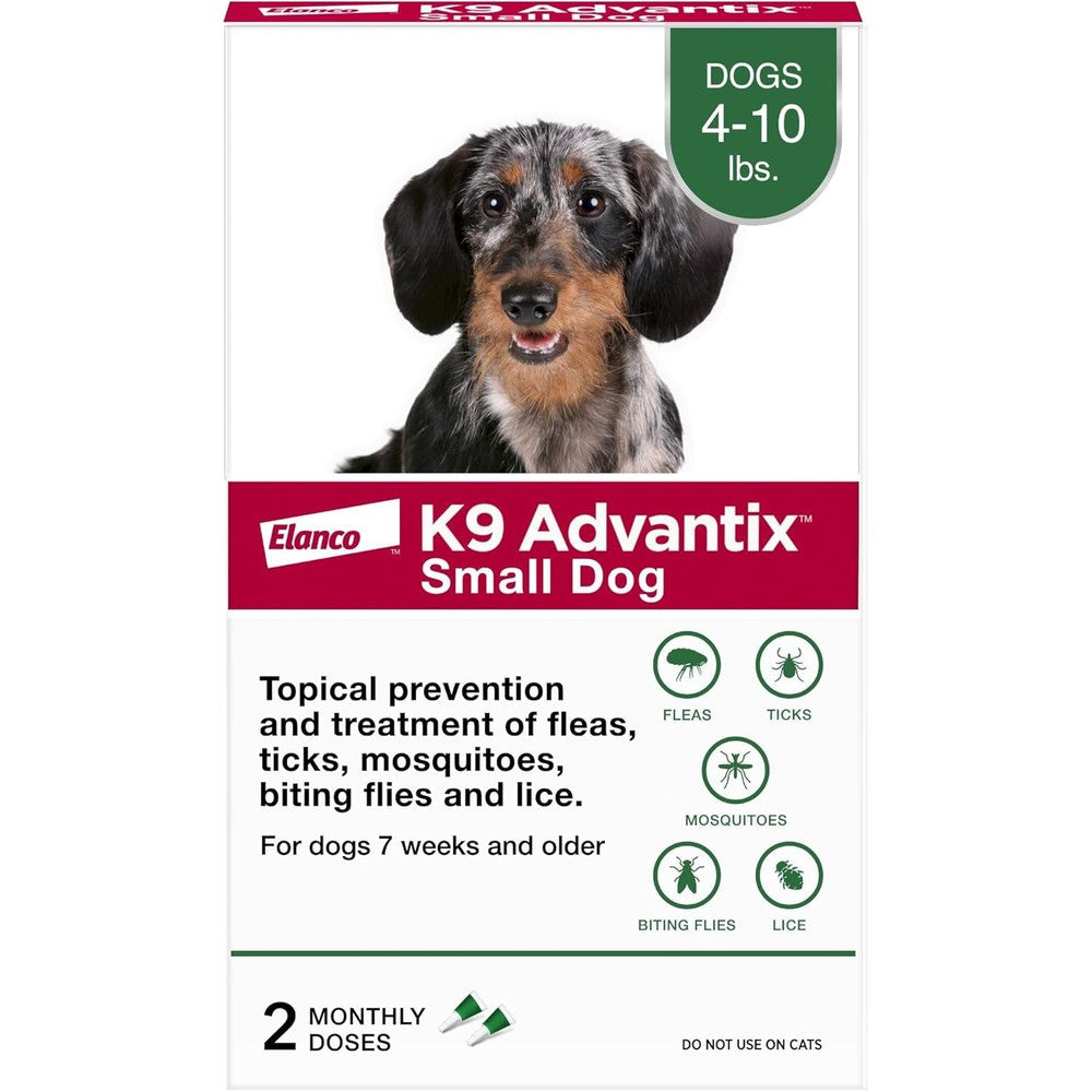 K9 Advantix Flea Tick And Mosquito Prevention For Small Dogs Four To Ten Pounds Monthly Topical Flea Drops Pack Of Two Treatments