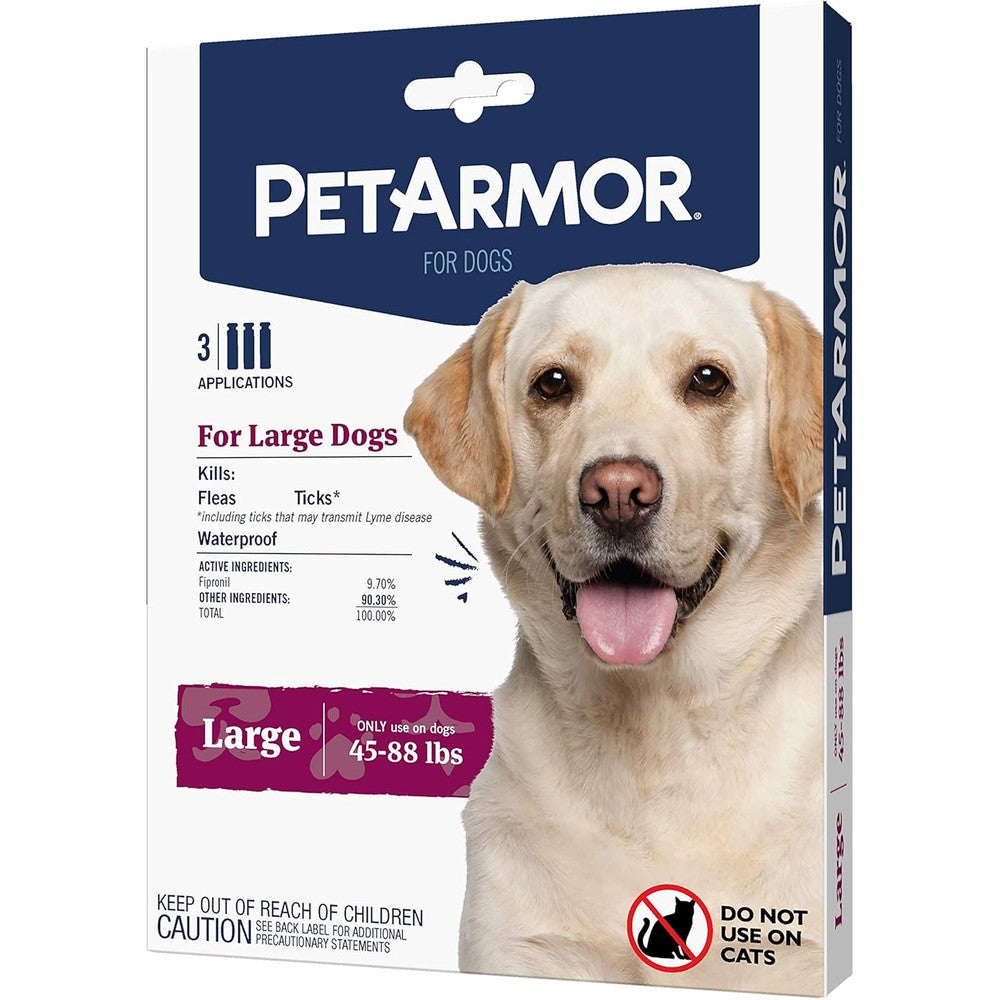 PetArmor Flea And Tick Treatment For Large Dogs Forty Five To Eighty Eight Pounds Three Month Supply Topical Application
